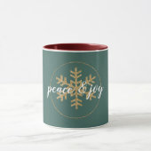 Pine Green Gold Glitter Snowflake Mok (Midden)