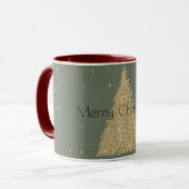 Pine Green Gold Glitter Sparkle-kerstboom     Mok (Voorkant links)