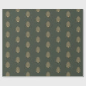 Pine Green Gold Glitzy Glitter-kerstbomen Cadeaupapier (Vlak)