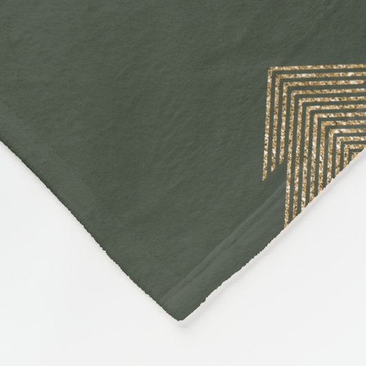 Pine Green Gold Glitzy Glitter-kerstbomen   Fleece Deken (Hoek)