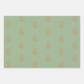 Pine Green Gold Glitzy Glitter-kerstbomen Inpakpapier Vel (Voorkant 2)