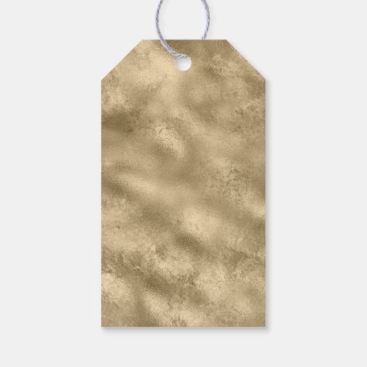 Pine Green Gold Glitzy Glitter kerstboom Cadeaulabel (Achterkant)
