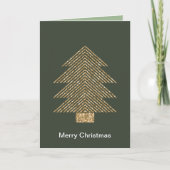 Pine Green Gold Glitzy Glitter kerstboom Kaart (Voorkant)