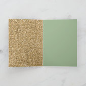 Pine Green Gold Glitzy Glitter kerstboom Kaart (Binnen)
