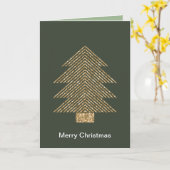 Pine Green Gold Glitzy Glitter kerstboom Kaart (Gele Bloem)