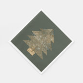 Pine Green Gold Glitzy Glitter kerstboom Servet (Hoek)