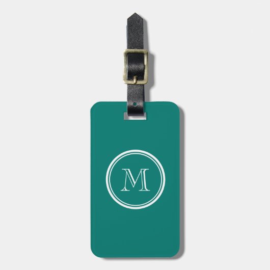 Pine Green High End gekleurde Monogrammen Bagagelabel (Voorkant verticaal)