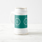 Pine Green High End gekleurde Monogrammen Bierpul (Voorkant links)