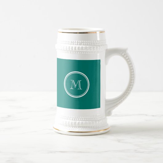 Pine Green High End gekleurde Monogrammen Bierpul (Rechts)