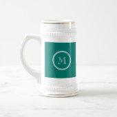 Pine Green High End gekleurde Monogrammen Bierpul (Links)