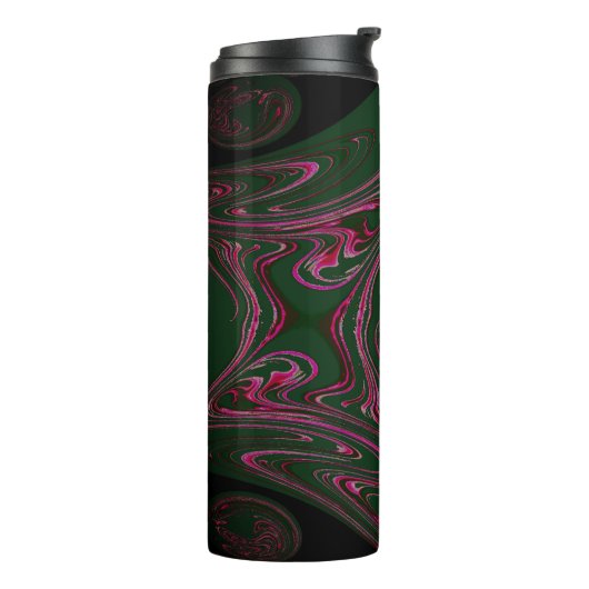 Pine Green Hot Pink Thermal Tumbler Thermosbeker (Gedraaid links)