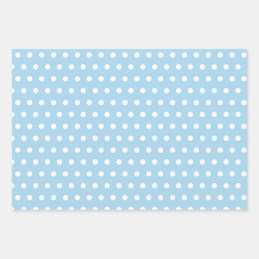 Pine Green Ice Blauw wit polka dot Inpakpapier Vel (Voorkant 3)