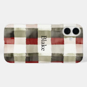 Pine Green Ivory Red Stripes Case-Mate iPhone Case (Achterkant (horizontaal))