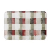 Pine Green Ivory Red Stripes Kerstmis Badmat (Voorkant)