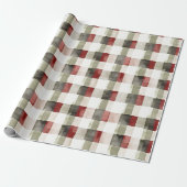 Pine Green Ivory Red Stripes Kerstmis Cadeaupapier (Uitgerold)