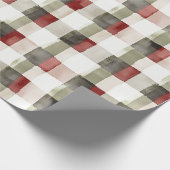 Pine Green Ivory Red Stripes Kerstmis Cadeaupapier (Hoek)