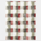 Pine Green Ivory Red Stripes Kerstmis Fleece Deken (Voorkant)