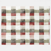 Pine Green Ivory Red Stripes Kerstmis Fleece Deken (Voorkant (Horizontaal))