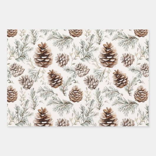 Pine Green Ivory Red Stripes Kerstmis Inpakpapier Vel (Voorkant 2)