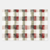 Pine Green Ivory Red Stripes Kerstmis Inpakpapier Vel (Voorkant)