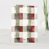 Pine Green Ivory Red Stripes Kerstmis Kaart (Achterkant)