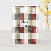 Pine Green Ivory Red Stripes Kerstmis Kaart (Gele Bloem)