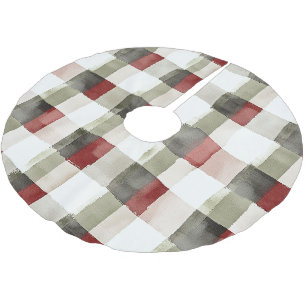 Pine Green Ivory Red Stripes Kerstmis Kerstboom Rok