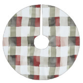 Pine Green Ivory Red Stripes Kerstmis Kerstboom Rok (Voorkant)