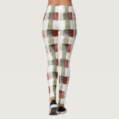 Pine Green Ivory Red Stripes Kerstmis Leggings (Achterkant)