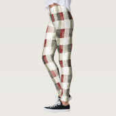Pine Green Ivory Red Stripes Kerstmis Leggings (Links)