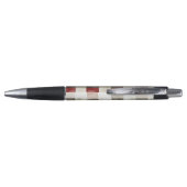 Pine Green Ivory Red Stripes Kerstmis Pen (Achterkant)
