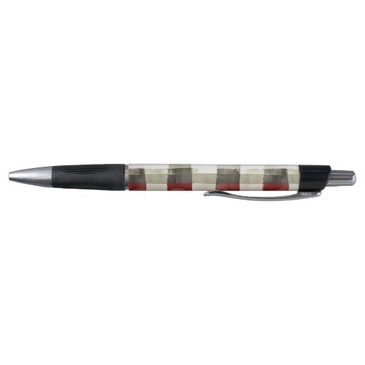 Pine Green Ivory Red Stripes Kerstmis Pen (Bodem)