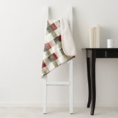 Pine Green Ivory Red Stripes Kerstmis Sherpa Deken (In situ)