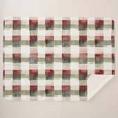 Pine Green Ivory Red Stripes Kerstmis Sherpa Deken (Voorkant (horizontaal))