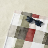 Pine Green Ivory Red Stripes Kerstmis Strandlaken (In situ)