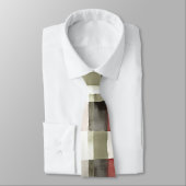 Pine Green Ivory Red Stripes Kerstmis Stropdas (Gebonden)