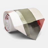 Pine Green Ivory Red Stripes Kerstmis Stropdas (Opgerold)