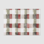 Pine Green Ivory Red Stripes Kerstmis Tissuepapier (Voorkant)