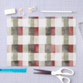 Pine Green Ivory Red Stripes Kerstmis Tissuepapier (Craft)