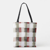 Pine Green Ivory Red Stripes Kerstmis Tote Bag (Achterkant)