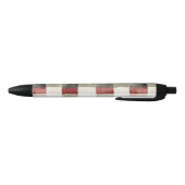 Pine Green Ivory Red Stripes Kerstmis Zwarte Inkt Pen (Bodem)