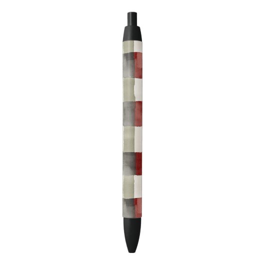 Pine Green Ivory Red Stripes Kerstmis Zwarte Inkt Pen (Voorkant Verticaal)