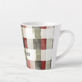 Pine Green Ivory Red Stripes Latte Mok (Rechts)