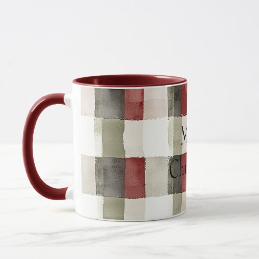 Pine Green Ivory Red Stripes Mok (Links)