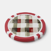Pine Green Ivory Red Stripes Poker Chips (Enkel)