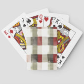 Pine Green Ivory Red Stripes Pokerkaarten (Achterkant)