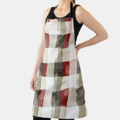 Pine Green Ivory Red Stripes Schort (Insitu)