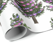 Pine Green-kerstboom met Paarse lichten Cadeaupapier (Rol Hoek)