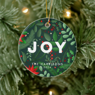 Pine Green Kerstmis Botanical Joy Ornament