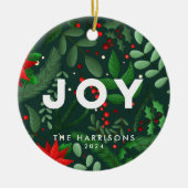 Pine Green Kerstmis Botanical Joy Ornament (Voorkant)